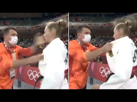 German Judo Star's Pre-match Ritual Is Getting Slapped Around By Her Coach