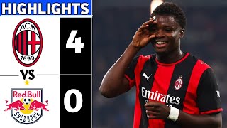 Download lagu AC Milan 4-0 RB Salzburg 🔥 All Goals & Highlights Today | Cisse HAT-TRICK mp3