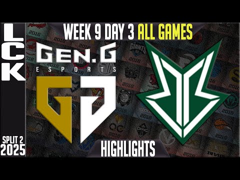 GEN vs BRO Highlights ALL GAMES | LCK W9D3 Split 2 2025 | Gen.G vs Ok Savings Brion
