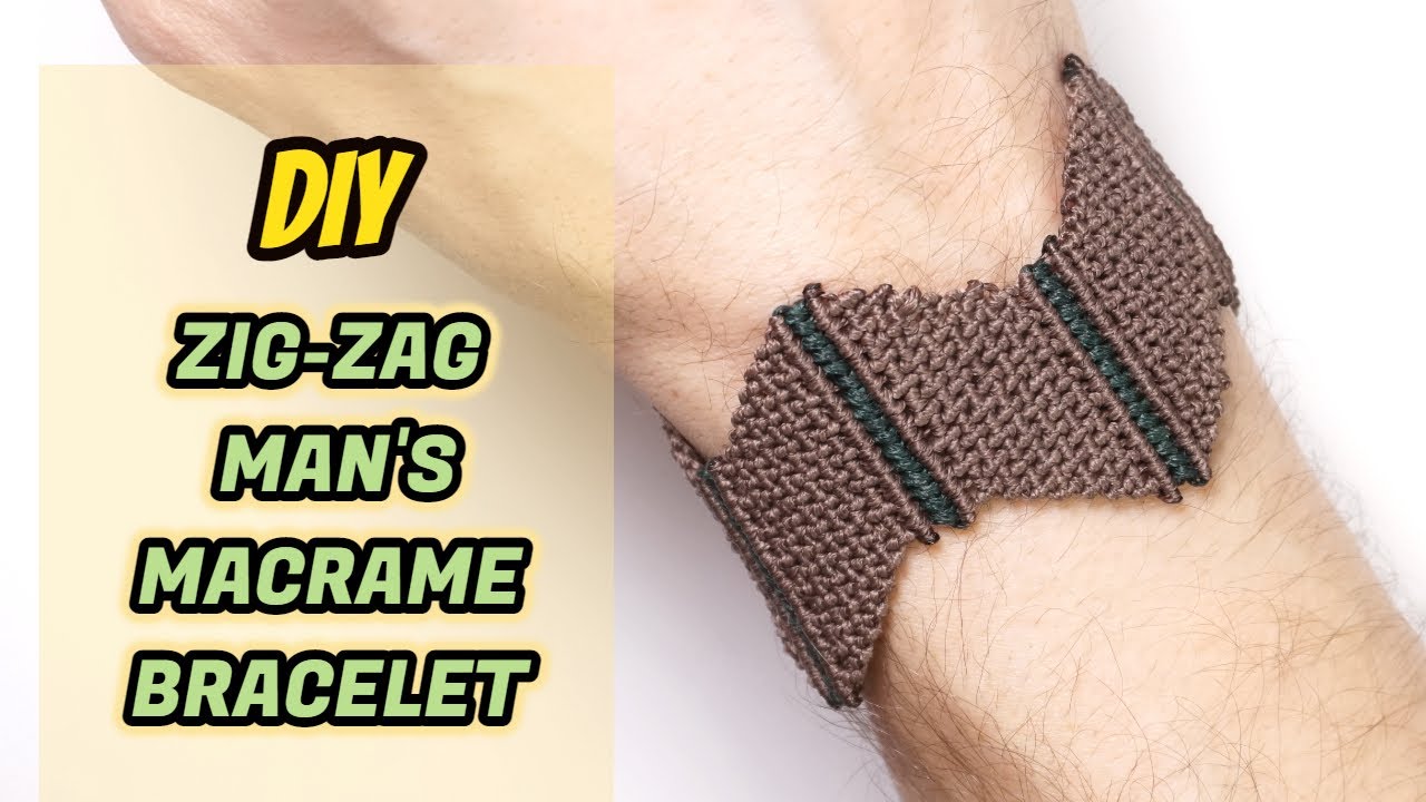 Make a Cool Zig-Zag Men's Macrame Bracelet – Step-by-Step Tutorial!