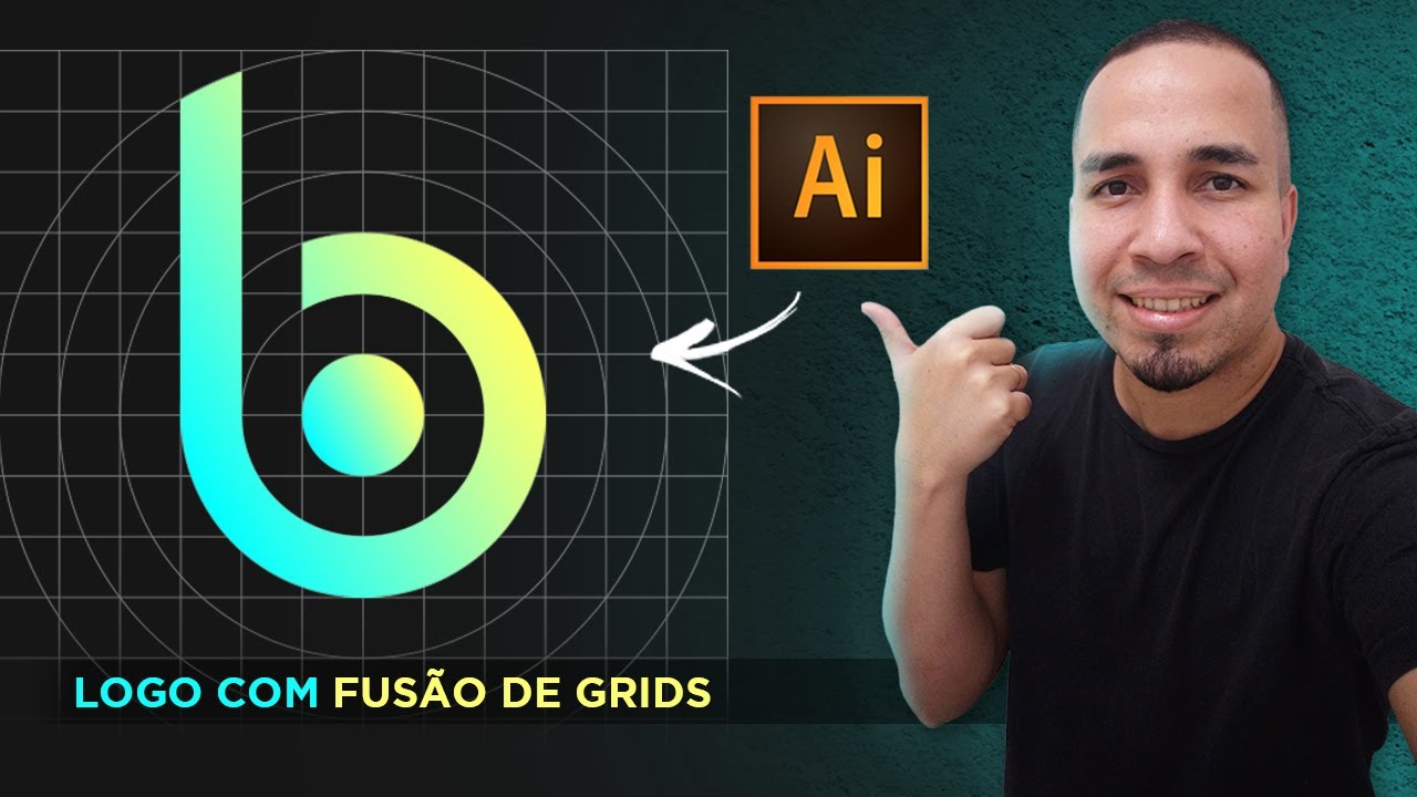 Logo com grids sobrepostos no ILLUSTRATOR I Como fazer passo a passo