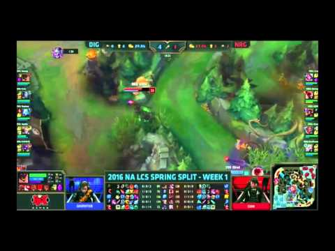 NA LCS Spring 2016 - DIG vs NRG | GBM Huge Escape + Kill on Kirei
