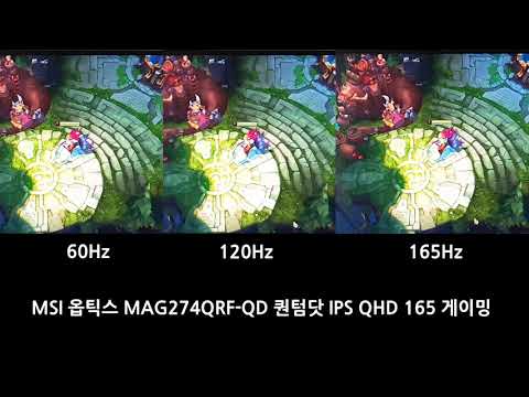 MSI 옵틱스 MAG274QRF-QD 퀀텀닷 IPS QHD 165 게이밍: 리프레시율 비교