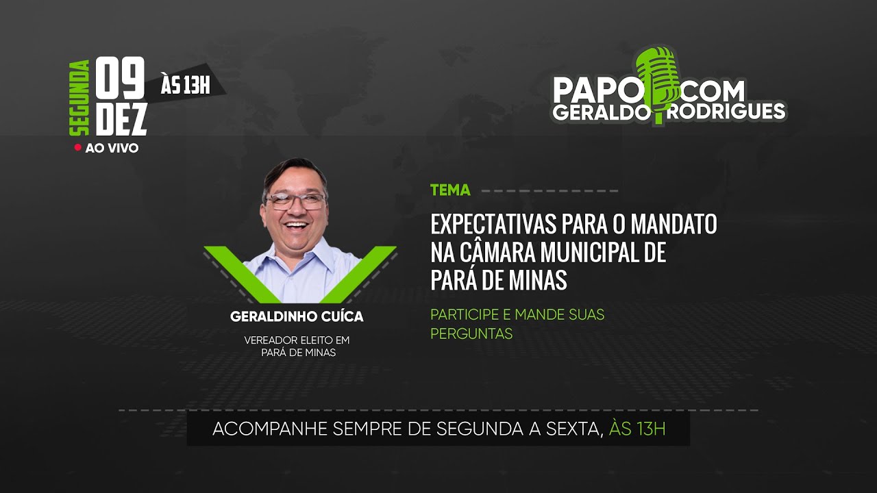 Vereador eleito Geraldinho Cuíca fala de expectativas para o mandato na Câmara de Pará de Minas