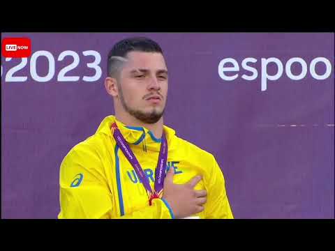 Anthem of Ukraine (2023 European Athletics U23 Championships, men's javelin throw, Artur Felfner)