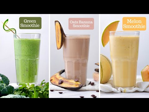 Healthy Smoothie Recipes | How to make Oat Milk | Vegan Oats, Fruit, Green Smoothie | Summer Drinks