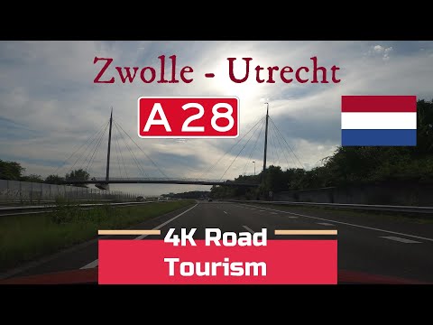 Driving The Netherlands: A28 Zwolle - Utrecht - 4K motorway drive through Veluwe