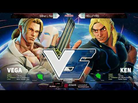 Mike L Na (Vega) vs HELLFYRE (Ken) - Zowie Fighter Takeover - Street Fighter V [1080p/60fps]