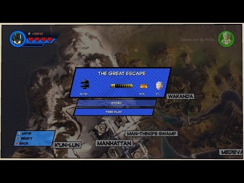 Lego Marvel Superheroes 2 - DLC Level #4 - The Great Escape - Free Play Mode!!