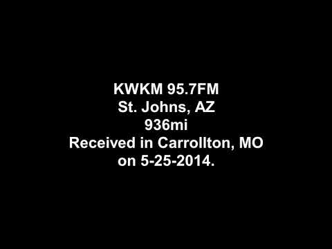 KWKM 95.7FM, St. Johns, AZ, 5-25-2014, FM DX