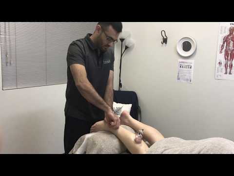 Dev Bhagani demonstrating Remedial Massage technique on Calf Muscles