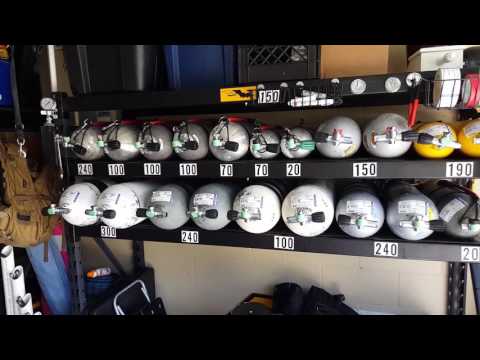 Scuba Tank Rack Organization
