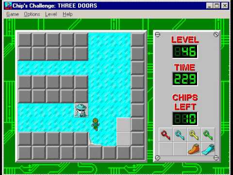 Chip's Challenge 1 level 46 solution - 204 sceonds
