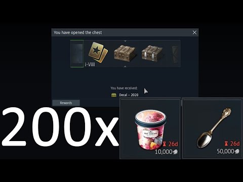 Opening 200 Ice Cream Bucket loot crates War Thunder
