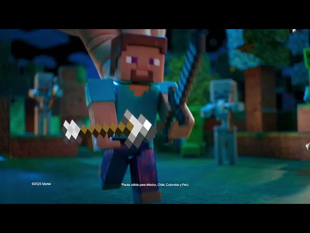 Vídeo relacionado con Mattel Minecraft Pack Asalto a la Aldea con 3 Figuras de acción y 3 Accesorios, Conjunto Coleccionable a Escala de 8,25cm con Steve Incluido, JJT18