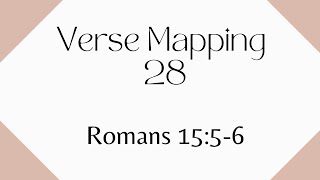 Verse Mapping Day 28 | Romans 15:5-6