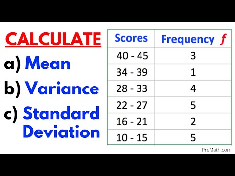 Find the Mean, Variance, & Standard Deviation of Frequency Grouped Data Table| Step-by-Step Tutorial