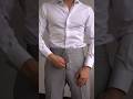 A formal outfit idea featuring a light grey suit from Enzo Cusrom. #mensfashion #mensoutfitideas #wi