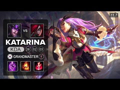 Katarina Mid vs Syndra - KR Grandmaster Patch 11.7