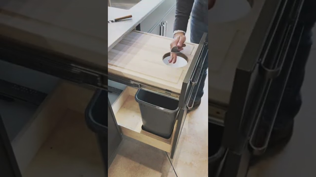 sliding out cutting borad design with trash bin😍build with VA1045 drawer slides🔧