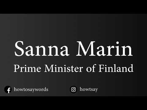 How To Pronounce Sanna Marin Prime Minister of Finland