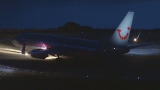 preview picture of video 'Plane Spotting at Corfu Airport - Part 6 - Night Spotting Boeing 757 737 Airbus A320 [1080p HD]'