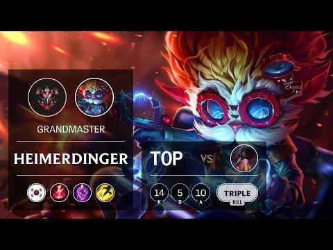 Heimerdinger Top vs Akali - KR Grandmaster Patch 9.7