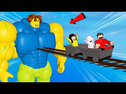 Yuta Mio and Baby Celine Ride a Roller Coaster to Giga Noob | ROBLOX