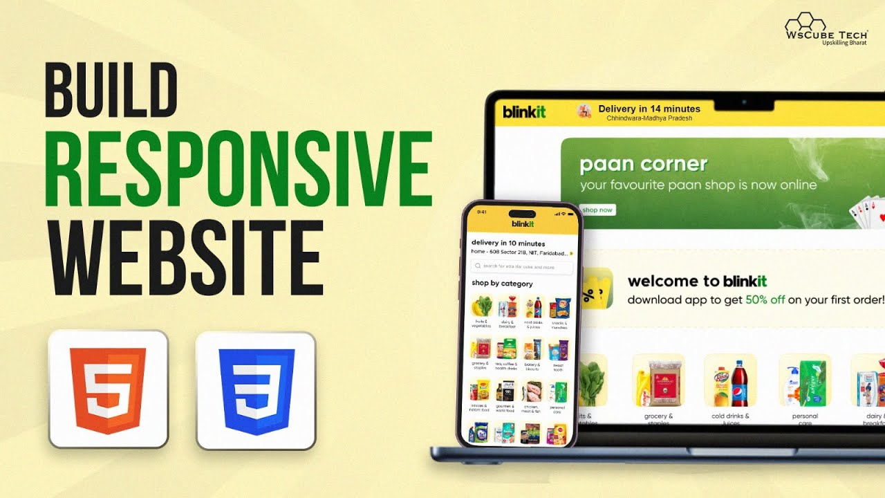 Build and Deploy a Fully Responsive Website in HTML & CSS (Blinkit Clone Project)