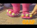 Barney Putting His Footprints Down To Promote Barney S Great Adventure CLIP SUBSCRIBE