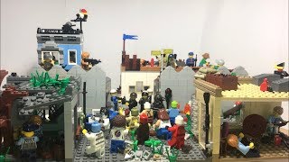 Огромная Лего самоделка на тему зомби апокалипсис ”лагерь бандитов”