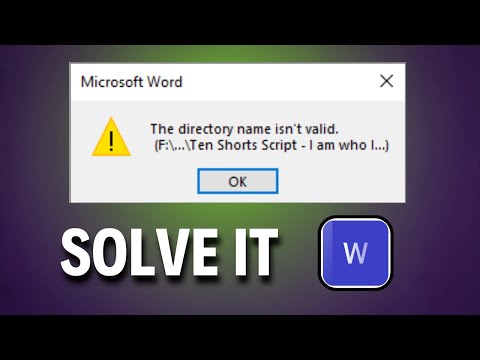 The directory name isn't valid word Solved