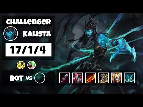 Kalista Gameplay Challenger Replay S11 - 11.14 Bot Lane (17/1/4) - OCE