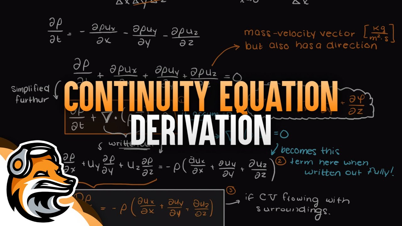 Continuity Equation Derivation In Rectangular Coordinates