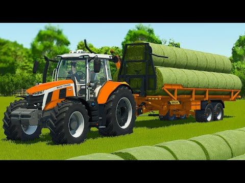 CUT GRASS, MAKE BALES AND HARVEST SOYBEANS WITH DEUTZ TRACTORS - Farming Simulator 25