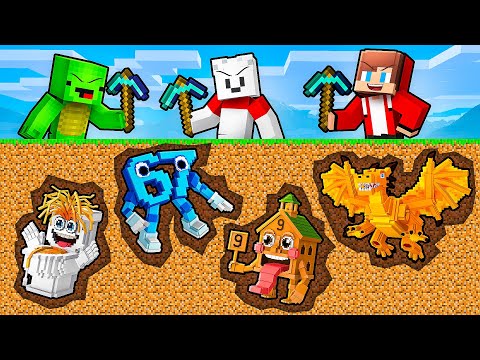 JJ vs Mikey vs Carrie: ITALIAN BRAINROT MINE BATTLE in Minecraft - Maizen