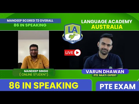 Mandeep from Brisbane got 7 Each with 9 in Speaking in PTE | Online Classes | LA Language Academy