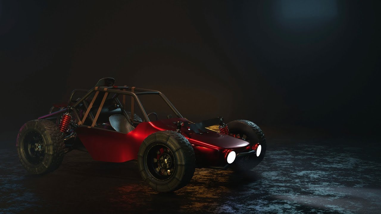 Sand Buggy: 3D model made in Blender 3D by FX School CG Animation Student