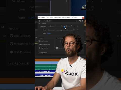 Pitch Shifter Effect to change the tone of the clip in #premierepro