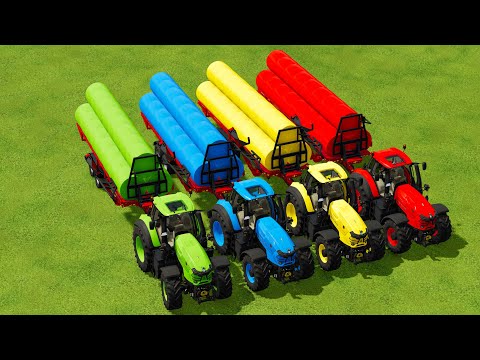 CUTTING GRASS, MAKE AND LOAD BALES WITH DEUTZ TRACTORS - Farming Simulator 22