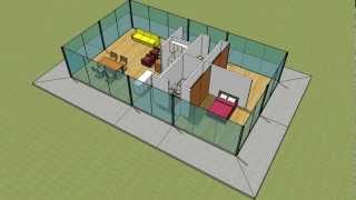 4 sides glass house kit