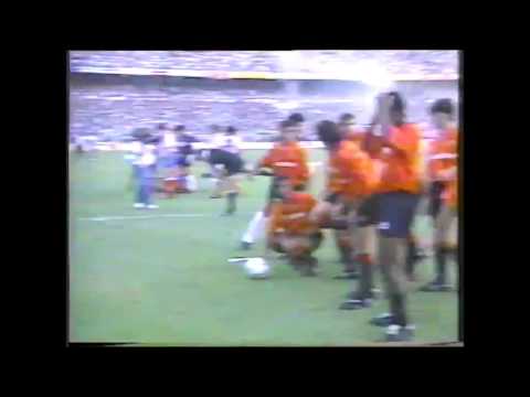 Copa del Rey 1990 1991 At  Madrid - R. Mallorca,  salida de los equipos