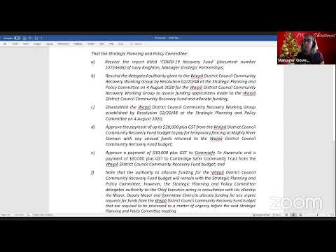 Extraordinary Strategic Planning & Policy Committee Meeting 14 December 2021