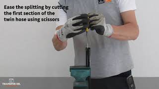 How to split a thermoplastic twin hose