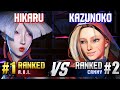 SF6 ▰ HIKARU (#1 Ranked A.K.I.) vs KAZUNOKO (#2 Ranked Cammy) ▰ High Level Gameplay