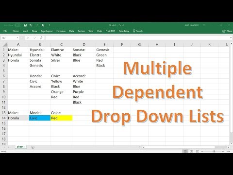 How To Create Multiple Dependent Drop Down Lists In Excel