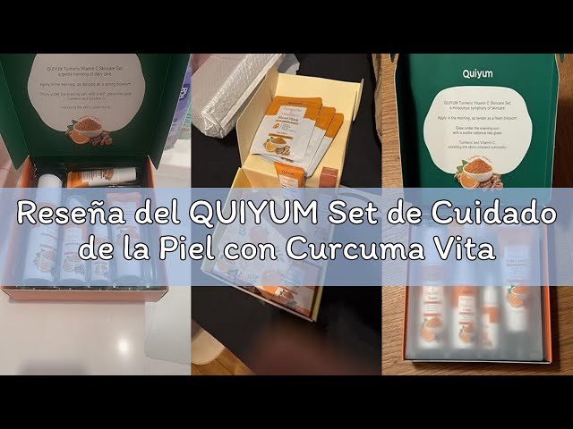 Vídeo relacionado con QUIYUM Set de Cuidado Facial con Cúrcuma y Vitamina C, Kit de Regalo Skincare para Mujer, Hidratante, Control de Grasa e Iluminador para Todo Tipo de Piel