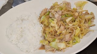 本日の無添加ごはん。肉野菜炒め。今まで作った肉野菜炒めの中で一番美味しかったかもしれない。彼女からも評判良かった。皇暦2686年5月8日撮影。