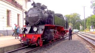preview picture of video 'Dampflok 99 2323 in Bad Doberan - Molli - Narrow Gauge Railway - Dampfzüge - steam trains'
