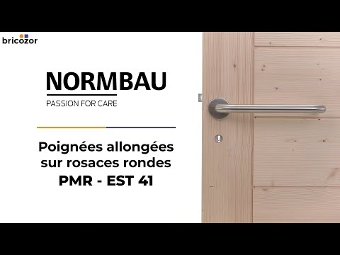 Poignées de porte allongées sur rosaces rondes - PMR - EST 41 NORMBAU